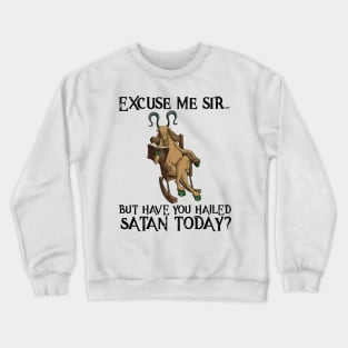 Devil Goat Hail Satan Satanic Baphomet Gothic Occult Goth Crewneck Sweatshirt